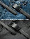 CKeep Leather Ratchet Dress Belt 1 3/8 with Automatic Slide Belt, Click Adjustable Trim to Fit in Gift Box